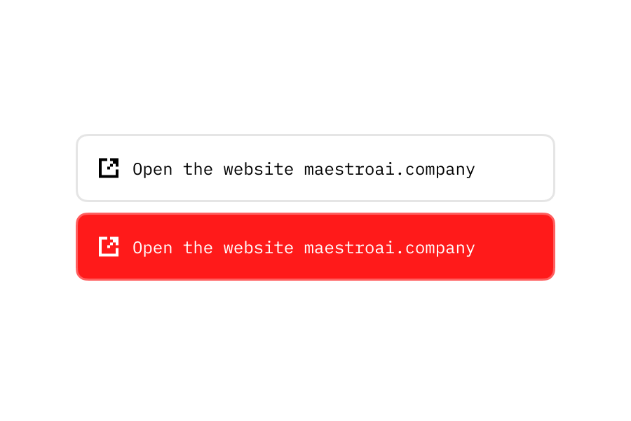 ActionButton in its two styles: secondary (white) and primary (red)